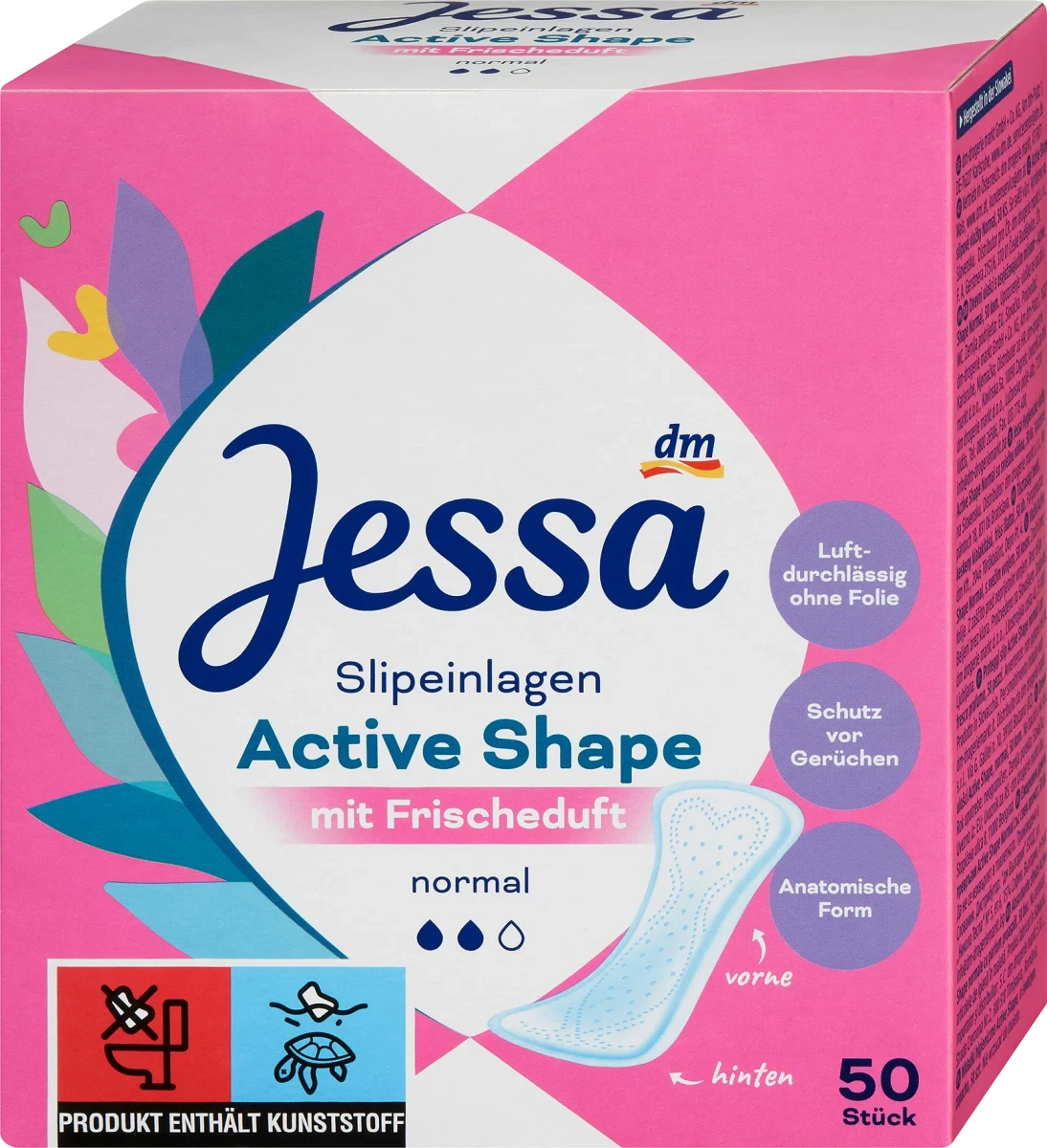 Щоденні гігієнічні прокладки Jessa Slipeinlagen Active Shape Frischeduft, 50 шт.