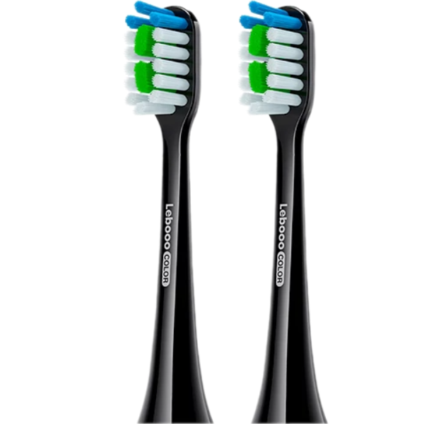 Насадка для електричної зубної щітки Lebooo Color Black (2 шт.)