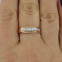 Серебряное мужское кольцо с позолотой «015»