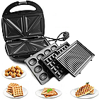 Бутербродниця мультипекар 4в1, 2200W, Rainberg RB-5408 / Сендвічниця з антипригарним покриттям, фото 7