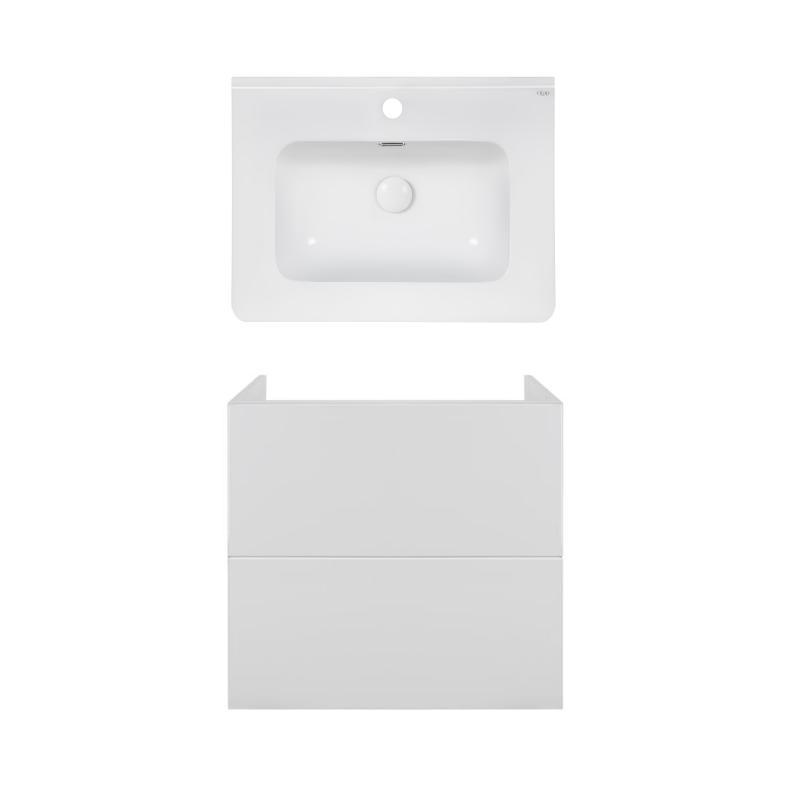 Комплект Qtap тумба підвісна Tern 600х580х437 мм White + раковина врізна Albatross 9H QT71TE44099