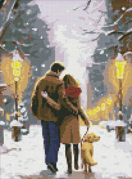 Алмазна мозаїка Ideyka без підрамника - Сімейна прогулянка з голограмними стразами (AB) ©art_selena_ua