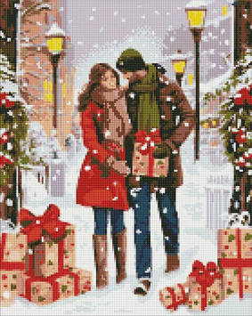 Алмазна мозаїка Ideyka - Обмін подарунками з голограмними стразами (AB) ©art_selena_ua