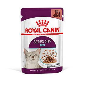 Вологий корм для дорослих котів ROYAL CANIN SENSORY FEEL GRAVY шматочки у соусі 85г, стимулює відчуття корму, 0.085 кг