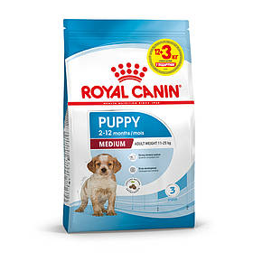 Корм для цуценят середніх порід ROYAL CANIN MEDIUM PUPPY 12 + 3 кг в подарунок, 15 кг