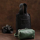 Шкіряна косметичка унісекс GRANDE PELLE 11571 Зелений, фото 10