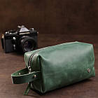 Шкіряна косметичка унісекс GRANDE PELLE 11572 Зелений, фото 8