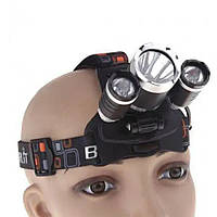Акумуляторний налобний лід ліхтар Bailong / Boruit BL RJ 3000 T6. Зарядка 220В та 12В + 2 батареї, фото 2