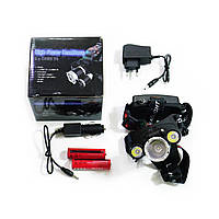 Акумуляторний налобний лід ліхтар Bailong / Boruit BL RJ 3000 T6. Зарядка 220В та 12В + 2 батареї, фото 7