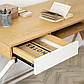 Стіл письмовий на ніжках Rea 120х60 см дуб золотий та білий з висувними шухлядами для підлітка, фото 8