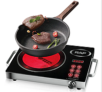 Індукційна електрична плита на одну конфорки RAF R.8019 на 3500 Вт Електрична плита зі склокераміки