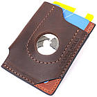 Оригінальний картхолдер з утримувачем для Apple AirTag з натуральної шкіри GRANDE PELLE 11609 Коричневий, фото 5