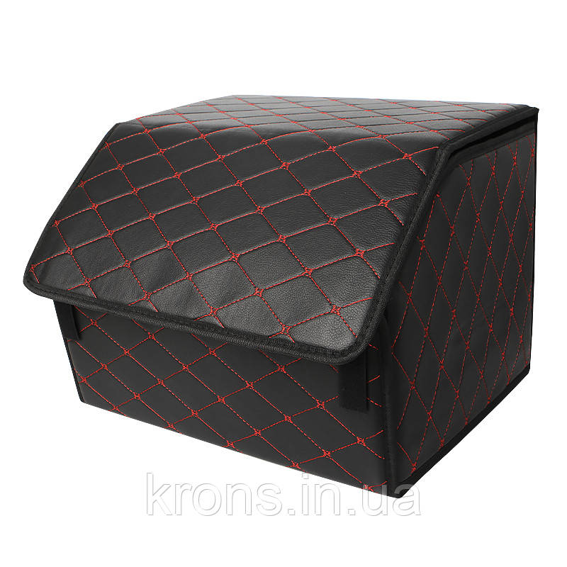 Автомобільний органайзер ZWX-002 Black-Red компактний місткий два відділи для зберігання на липучці з