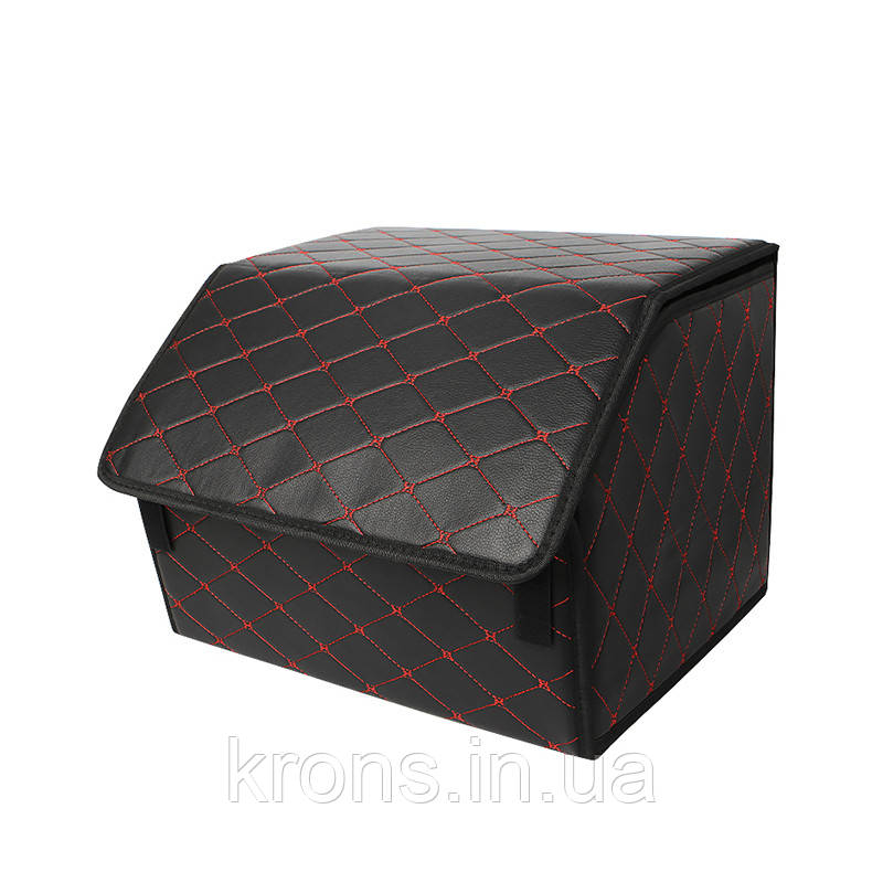 Автомобільний органайзер ZWX-002 Black-Red компактний місткий два відділи для зберігання на липучці з