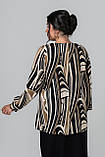 Блузка з принтом класична вільного крою подовжена великих розмірів 50-60 різні кольори смужка, фото 5