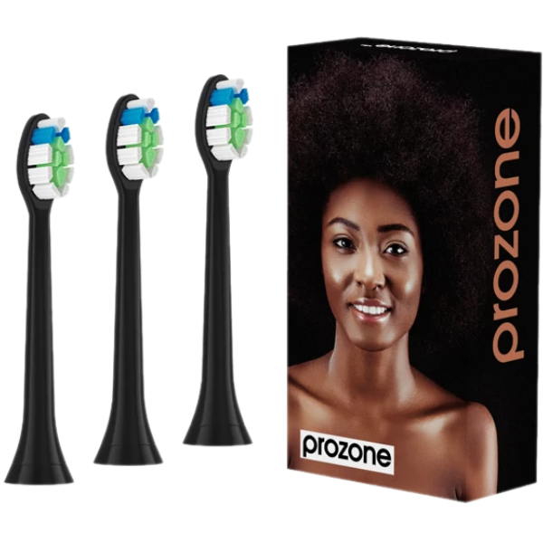 Насадка для електричної зубної щітки ProZone Premium-Diamond до насадок Philips Black (3 шт.)