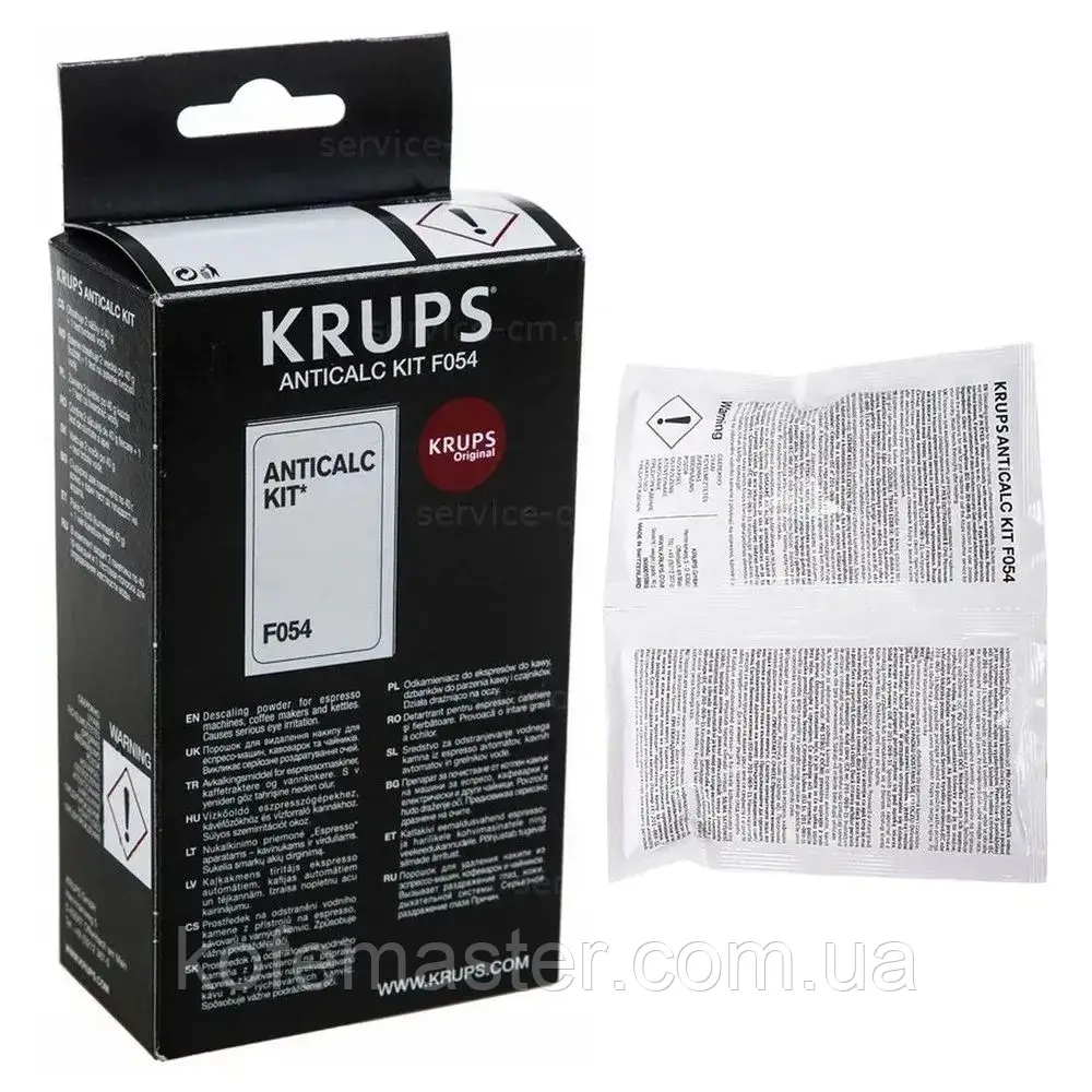 Засіб для очищення від накипу для кавомашин Krups, 2 пакети, F054