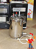 Електричний автоклав "Блиск" з нержавіючої сталі, з комбінованим нагріванням (газ/електро) на 14 літр. банок без автоматики, фото 7