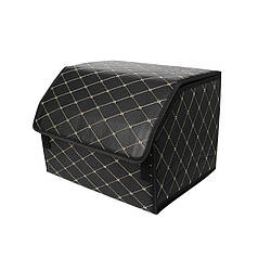 Автомобільний органайзер Lesko ZWX-002 Black-Gold 40*30*30 см компактний для зберігання на липучці