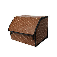 Автомобільний органайзер Lesko ZWX-002 Brown-Gold 40*30*30 см компактний для зберігання на липучці