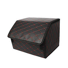 Автомобільний органайзер Lesko ZWX-002 Black-Red 55*30*30 см компактне одне відділення для зберігання на липучці