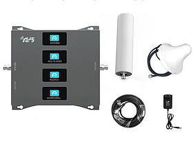 Потужний 4-діапазонний LTE/DCS підсилювач мобільного сигналу 850/900/1800/2100 МГц стільникового зв'язку