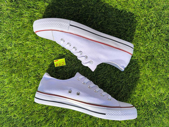 СКИДКА 41 р Білі кеди жіночі чоловічі конверси converse літні тканинні текстильні, фото 4