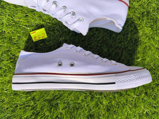 СКИДКА 41 р Білі кеди жіночі чоловічі конверси converse літні тканинні текстильні, фото 5