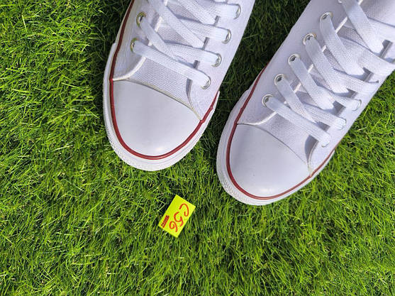 СКИДКА 41 р Білі кеди жіночі чоловічі конверси converse літні тканинні текстильні, фото 6