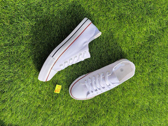 СКИДКА 41 р Білі кеди жіночі чоловічі конверси converse літні тканинні текстильні, фото 3