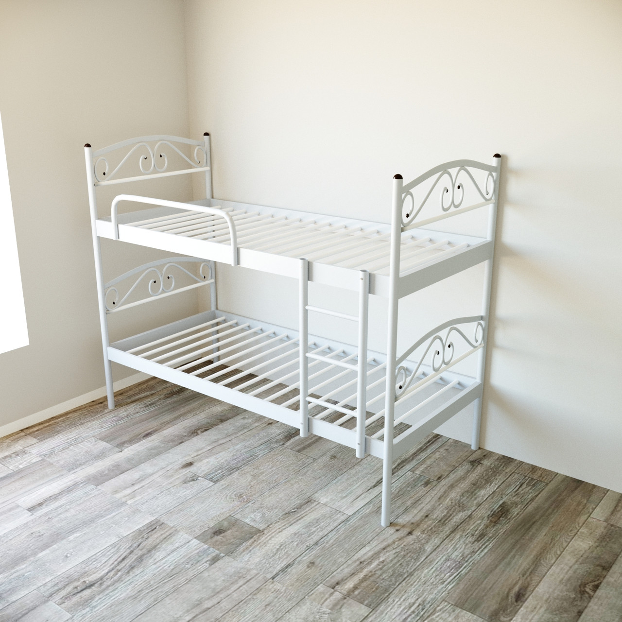 Ліжко двоярусне Tobi Sho VERONA DUO металеве 190X80 Білий, фото 1