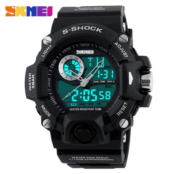 Чоловічі спортивні годинник Skmei S-Shock чорні