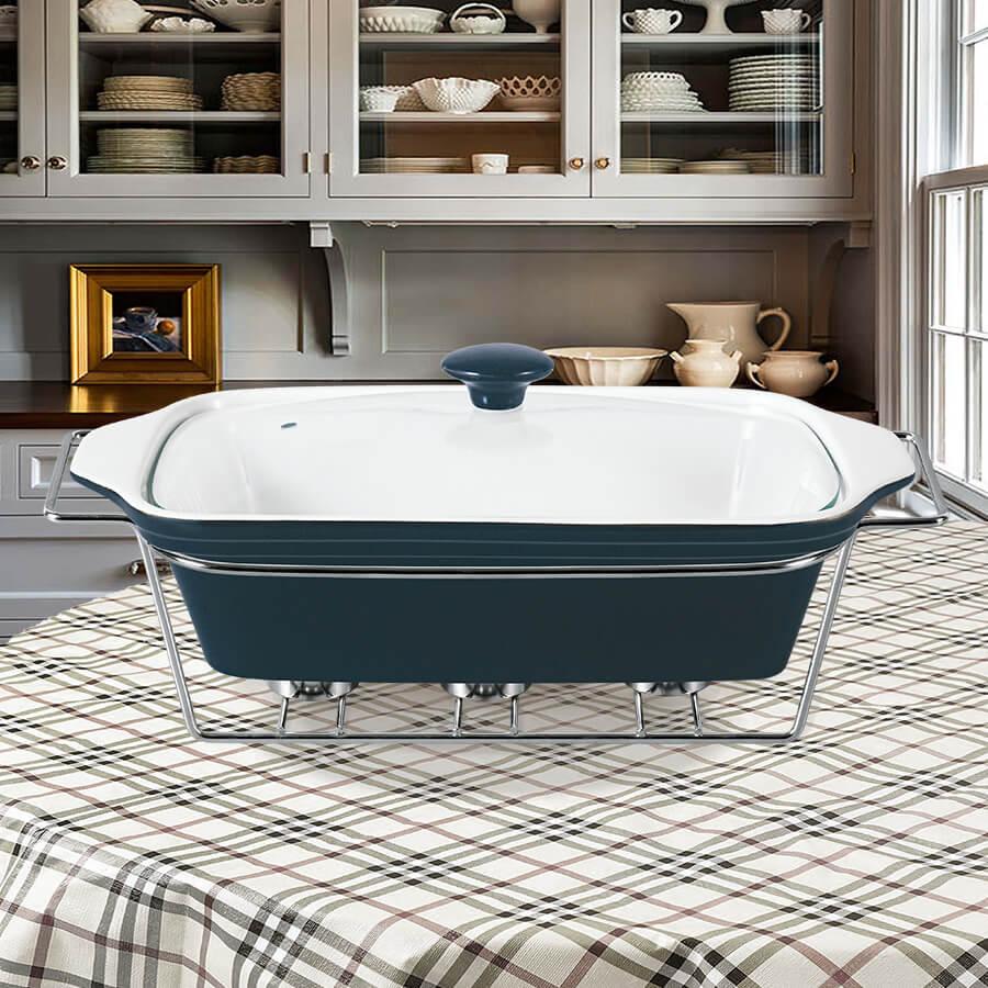 Марміт керамічний з підігрівом від свічки прямокутний Maestro MR-11561-73 - 2.8 л/чорний