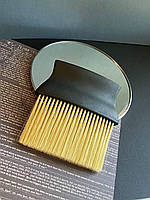 Смітка-щітка для перукаря, барбера з пластиковою ручкою Barber Shop Black