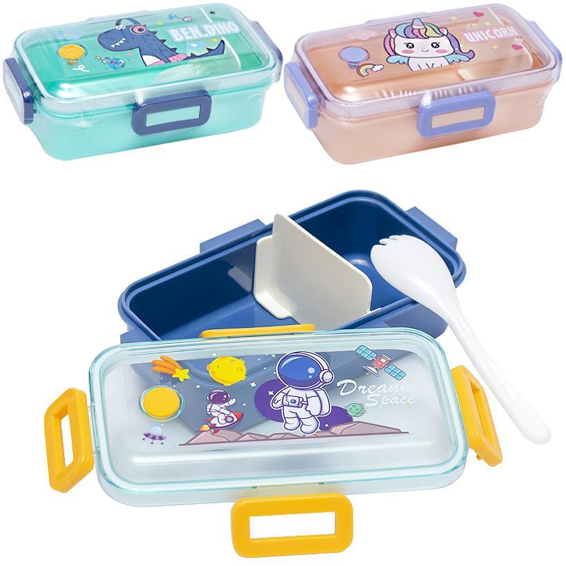 Герметичний ланч бокс контейнер з відділеннями для їжі 2569 18*10*6,5 см з приладами 1 упаковка 1 шт, фото 1