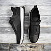Чоловічі шкіряні кросівки (натуральна шкіра) чорні демісезонні, чоловіче взуття весна осінь, розмір 40 41 42 43 44 45, фото 4