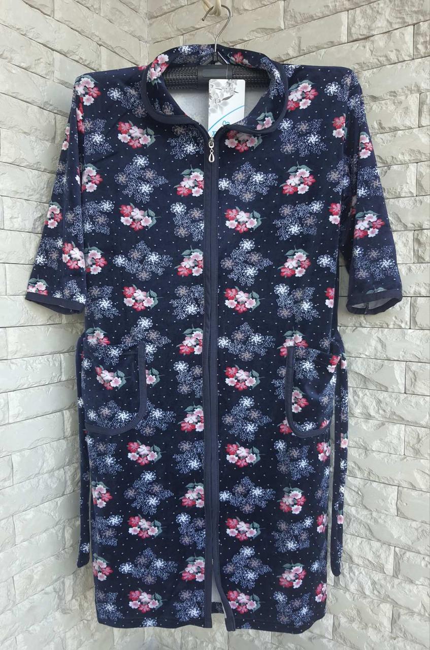 Велюровий халат жіночий, фото 1