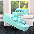 В'єтнамки жіночі бірюзові м'які на платформі "АМН" 4539, фото 6