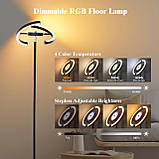 OTREN Світлодіодний торшер Стельовий прожектор для вітальні Торшер з регульованою яскравістю, пультом дистанційного керування, фото 2