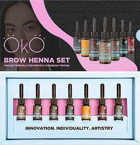 Набір хни для брів OKO Power Powder, 5 г