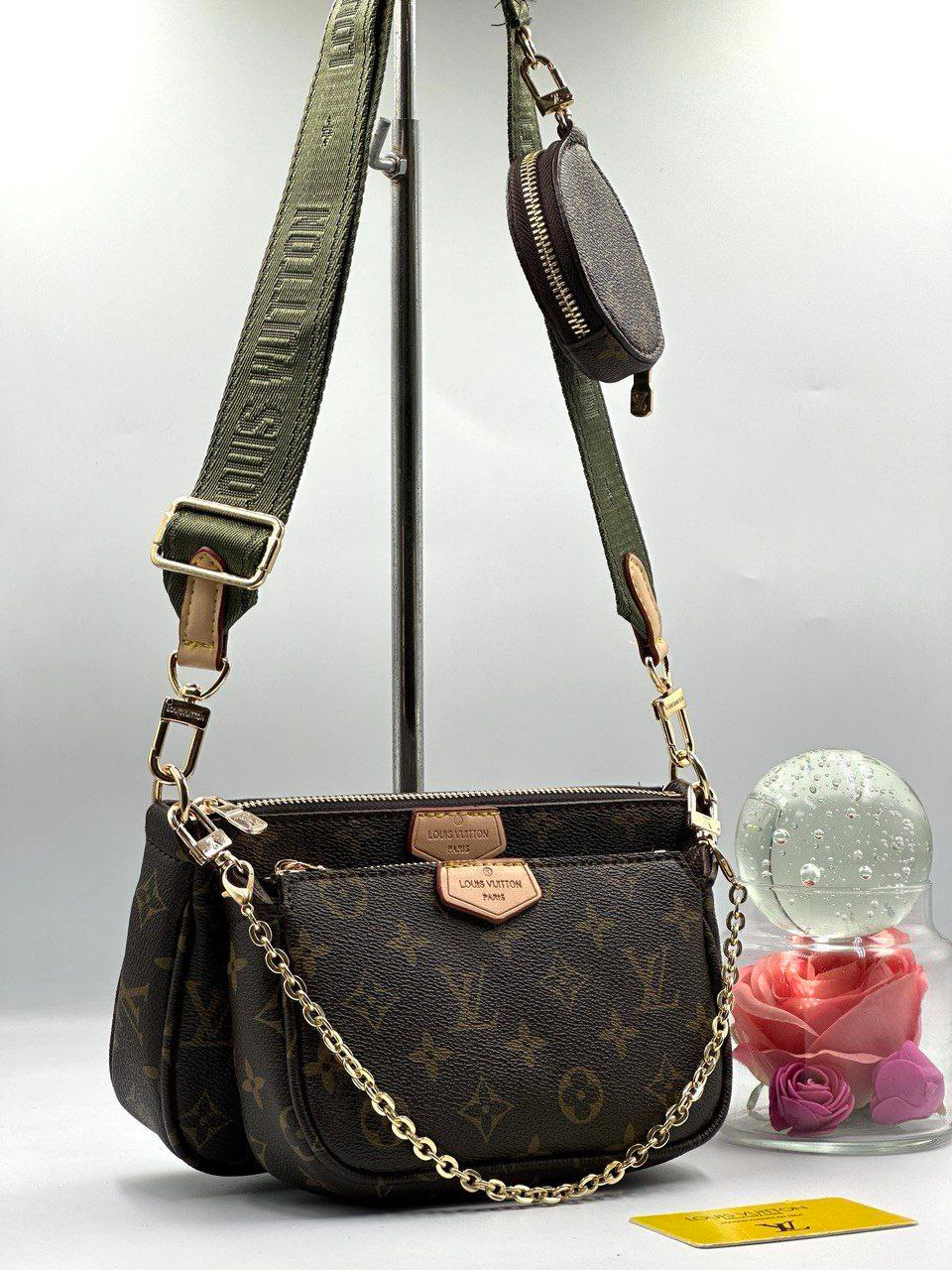 Жіноча сумка Louis Vuitton, 3 в 1, тканинної ремінь, 24*16 см/19*12 см, 930783