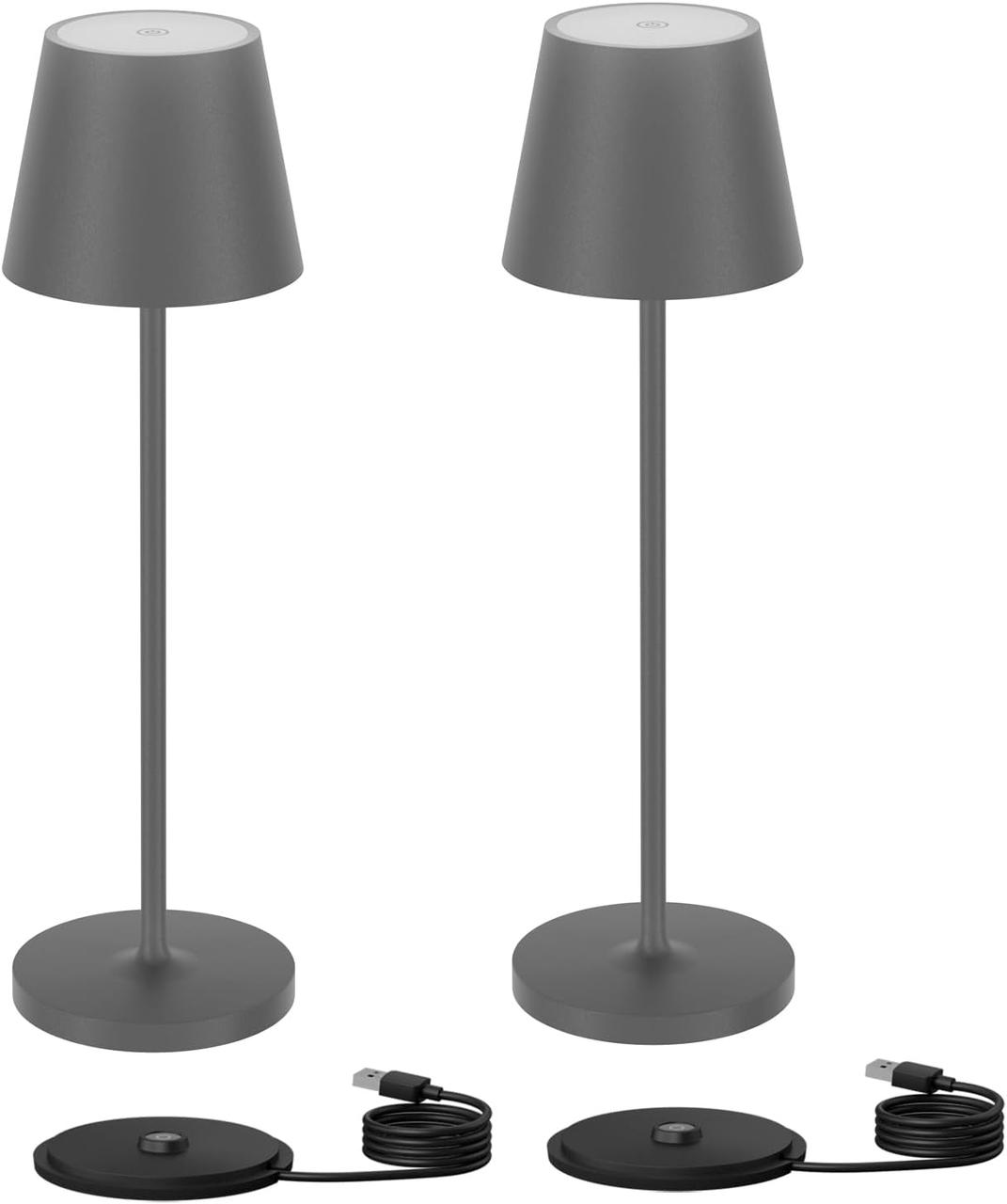 ЧорніУпаковка з 2 світлодіодних настільних ламп Klighten з регульованою яскравістю, теплий світловий тон 3000 К, дизайнерська, фото 1