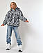 Куртка для дівчинки укорочена зимова оверсайз  з капюшоном  принт леопард X-Woyz DT-8368-10, фото 6