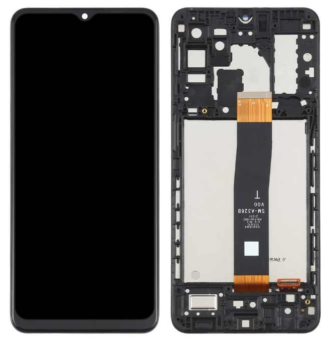 Дисплей (екран) для Samsung A326 Galaxy A32 5G, чорний, з передньою панеллю, оригінал PRC, SM-A326
