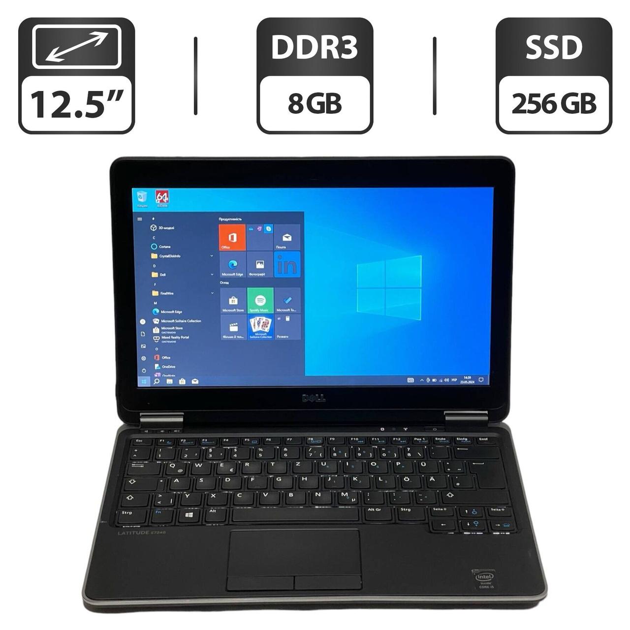 Нетбук Б-клас Dell Latitude E7240/ 12.5" (1366x768)/ Core i5-4300U/ 8 GB RAM/ 256 GB SSD/ HD 4400