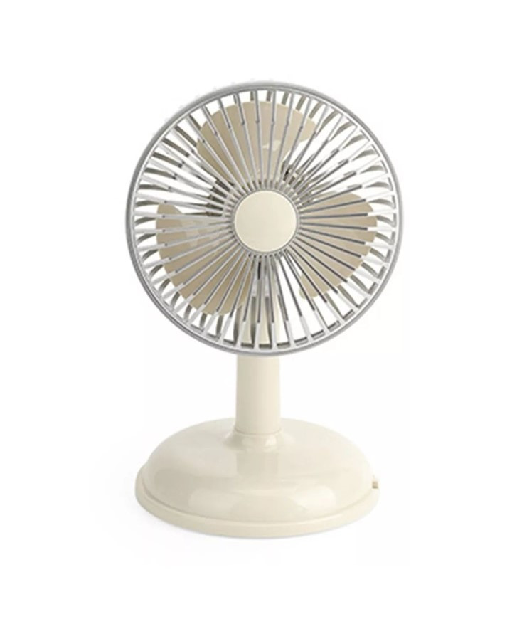 Вентилятор Simple desktop fan KD197 настільний портативний з роботою від USB Блідо-жовтий (кремовий)