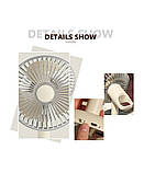 Вентилятор Simple desktop fan KD197 настільний портативний з роботою від USB Блідо-жовтий (кремовий), фото 4