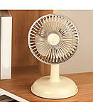 Вентилятор Simple desktop fan KD197 настільний портативний з роботою від USB Блідо-жовтий (кремовий), фото 6