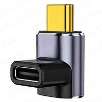 Перехідник кутовий USB Type C - Type C (USB 4.0, 40Gbps, 100 W, 8K) Metal Style-2 (48582e)