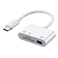 Кардридер для Type-C на USB і SD/TF Card Адаптер перехідник для USB-C на флешку та SD TF (48570e)